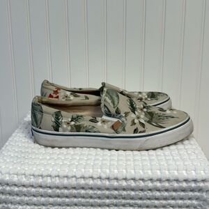 Keds Women's Jump Kick Slip on Sneaker Tropical Print Beige Size 8.5